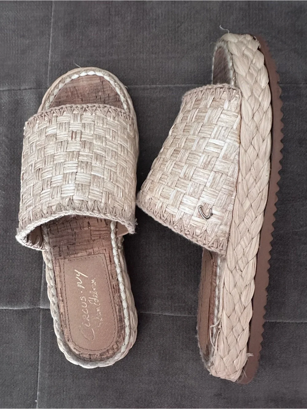 Circus NY by Sam Edelman Wallis Raffia Braided Platform Slide Sandals